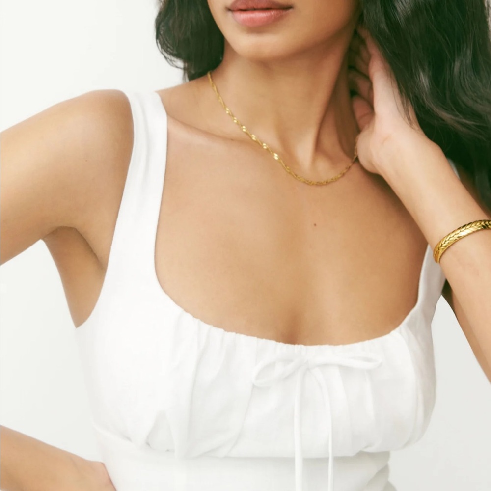 Reformation Balia Linen Dress White